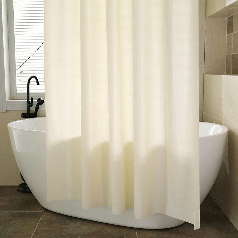 北欧风卫生间浴帘免打孔送挂钩