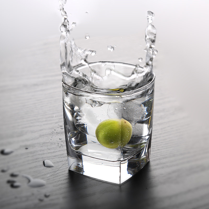 家用水杯套装客厅玻璃杯子6只装简约家庭泡茶喝茶杯子成套喝水具