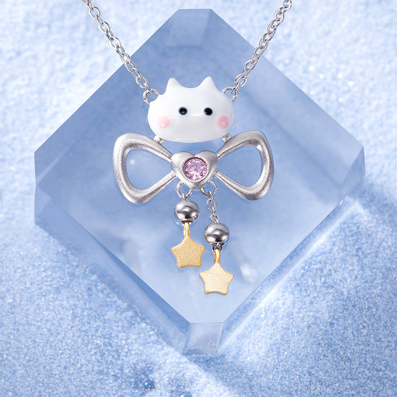 花芽十二星座处女座项链原创躲猫猫锁骨可爱百搭学生项链