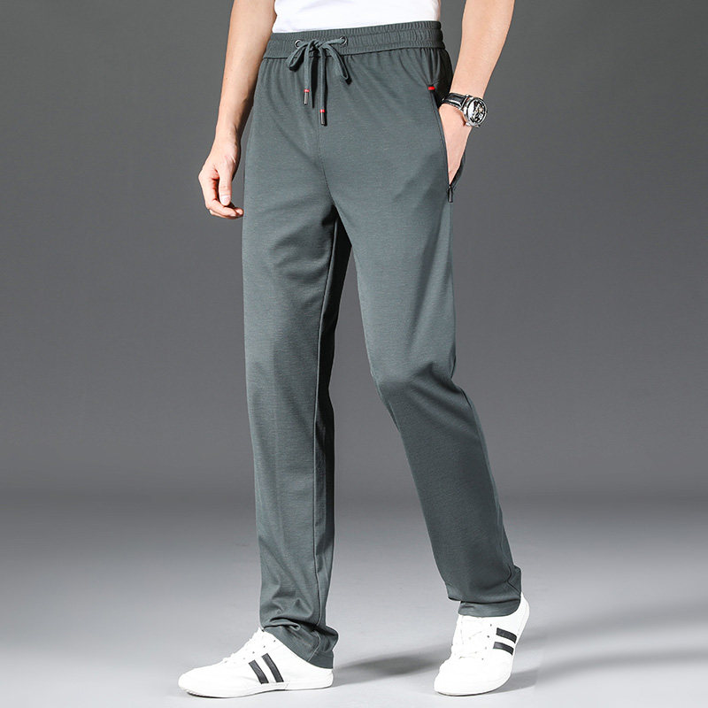 冰丝超薄运动裤男长裤薄款加肥加大码速干裤休闲裤