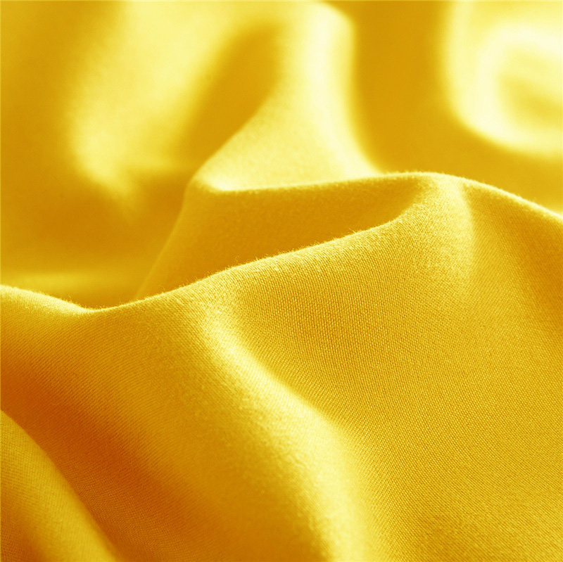 明黄色四件套纯黄色床单被套七维单色柠檬黄纯素色五行色床上用品