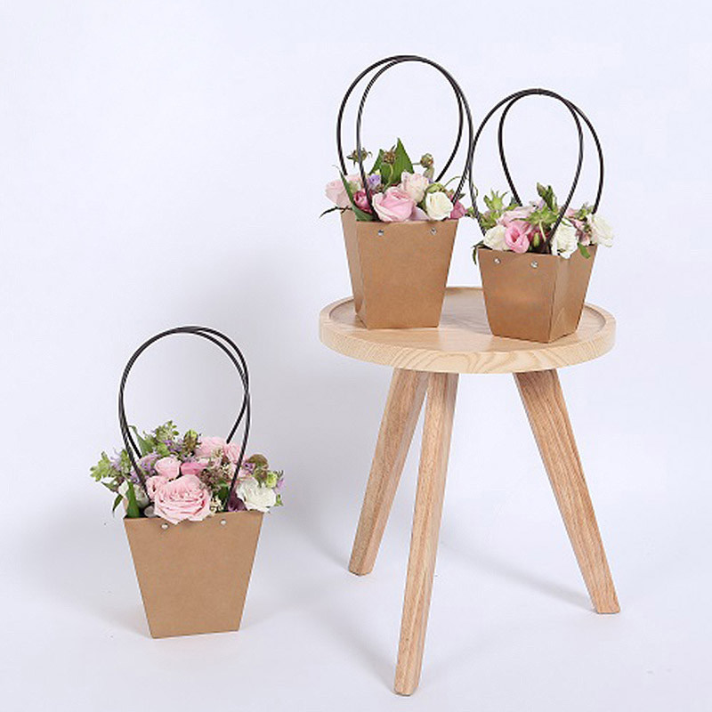 鲜花牛皮纸手提袋纸袋田园包装袋多肉绿植盆栽套袋其他