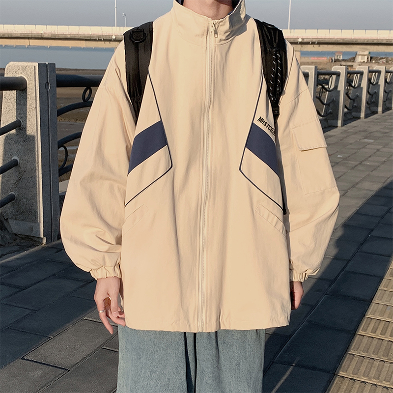 港风工装外套男生春秋季休闲百搭潮流宽松潮牌ins薄款原宿风夹克