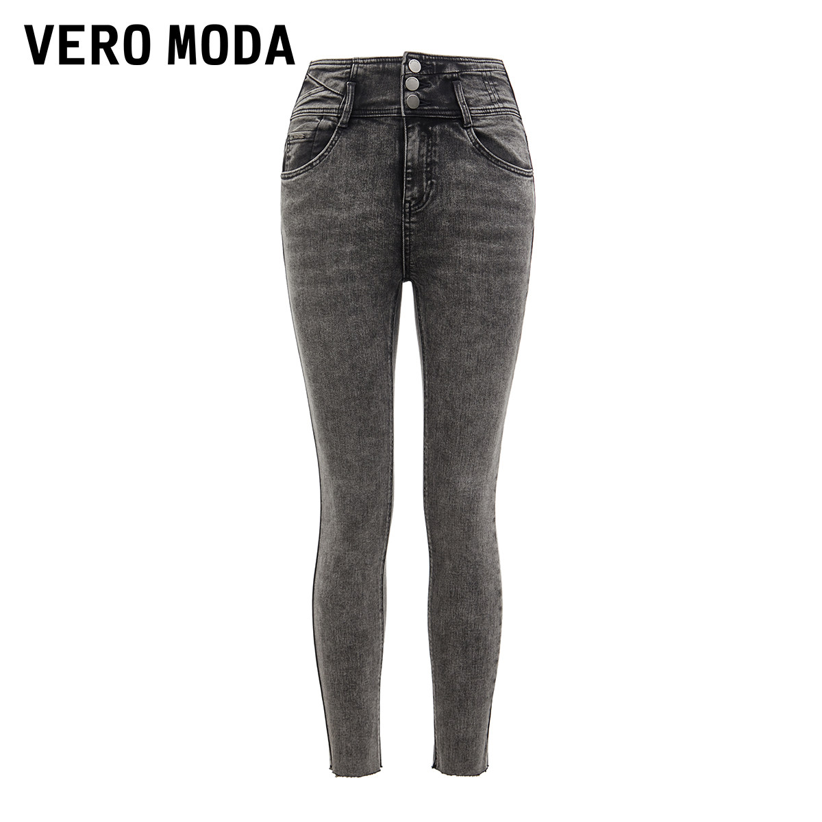 veromoda2022高腰七分修身牛仔裤32136i018牛仔裤