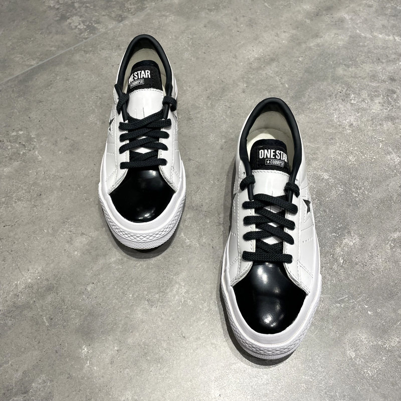 converes匡威正品黑白拼接皮质onestar男女女同帆布鞋