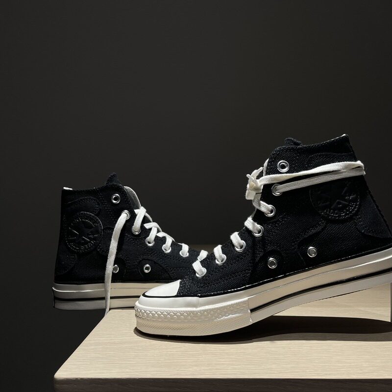 converse匡威黑色1970s三星星标奶牛纹高耐磨休闲帆布鞋