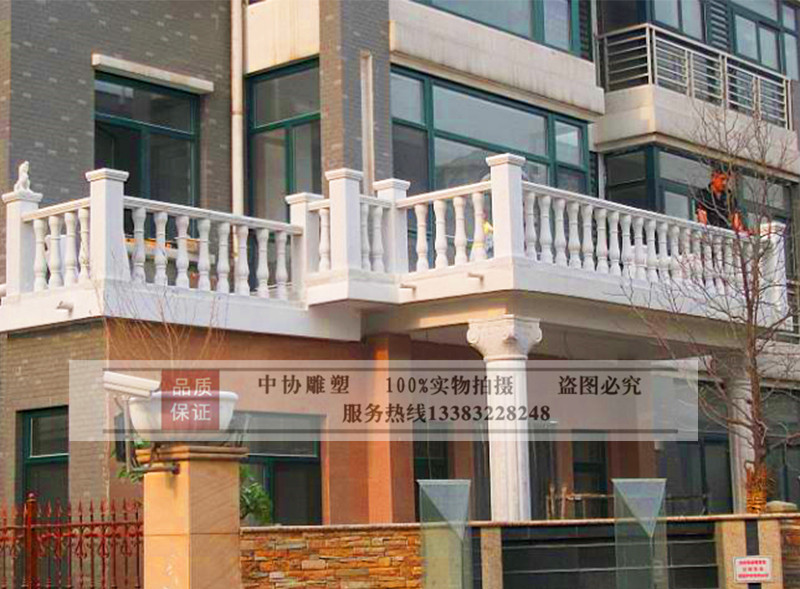 欧式罗马柱白色大理石柱子阳台楼梯护栏石雕扶手汉白玉栏杆定制