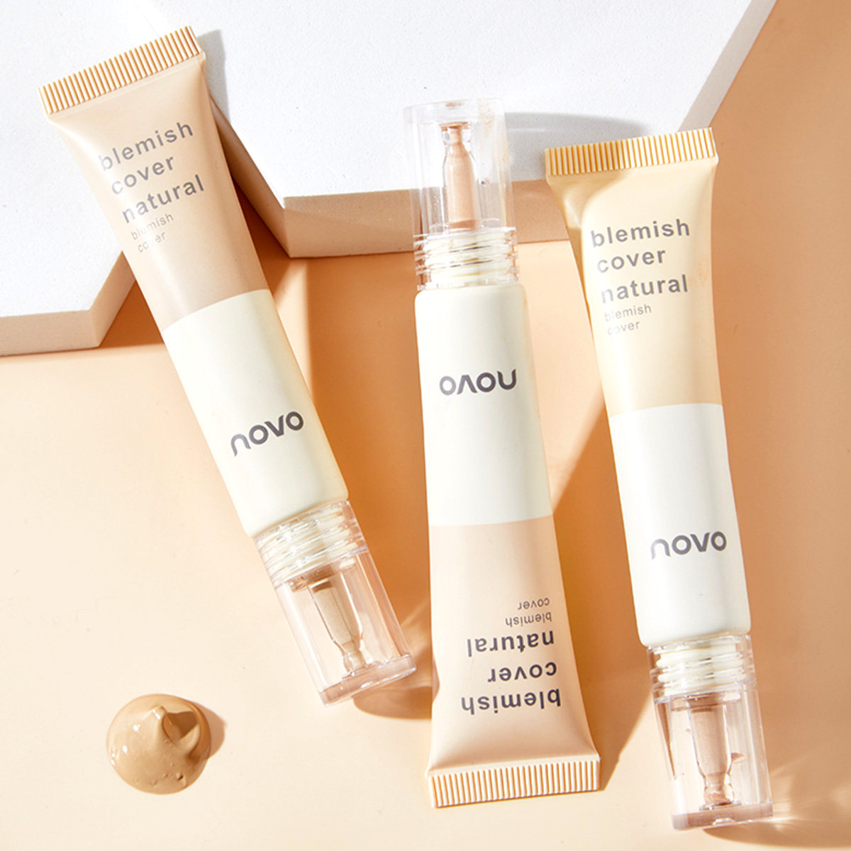 遮瑕novo遮盖斑点脸部细纹黑眼圈痘痘印化雀斑遮瑕