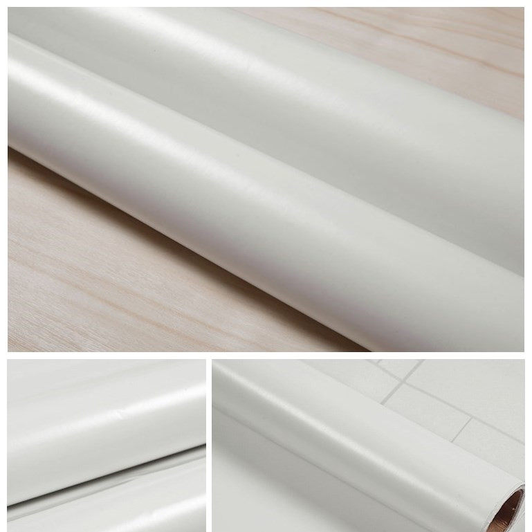 自贴壁纸自粘白色墙纸pvc防水墙贴家具翻新pvc墙纸