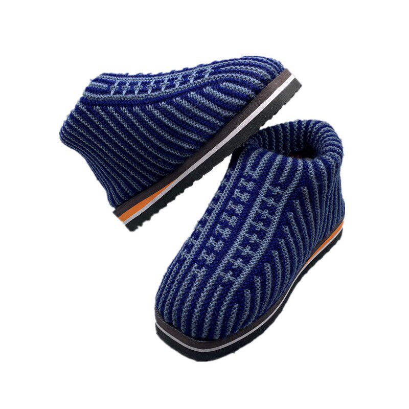秋冬居家毛线鞋纯手工编织保暖棉鞋针织防滑居家棉拖
