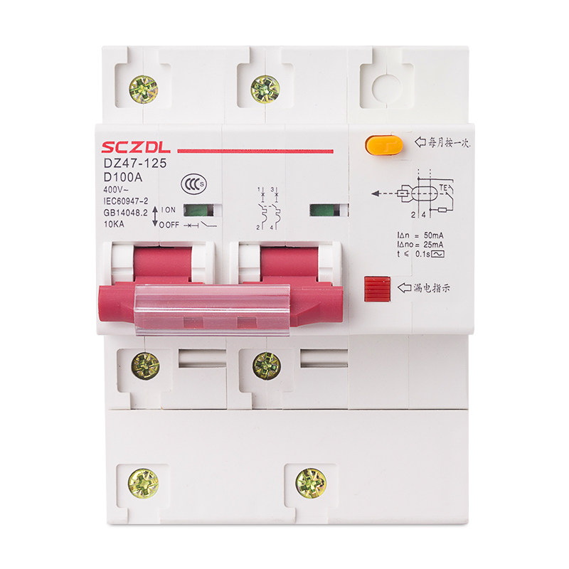 dz47le-125大功率空开带漏电保护器2p 3p 125a过载短路保护开关