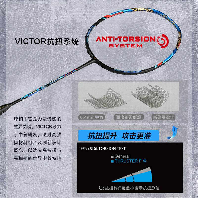 【戴资颖同款】victor胜利羽毛球拍突击TK-F隼 威克多进攻型羽拍 - 图2