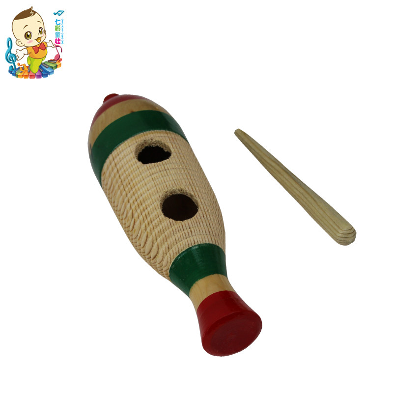 鱼蛙专业新品音乐教具迷你刮胡刮棒木鱼梆子打击乐器