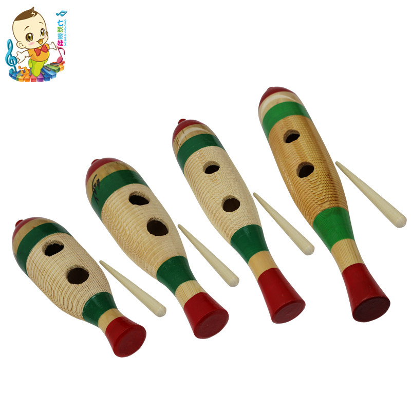 鱼蛙专业新品音乐教具迷你刮胡刮棒木鱼梆子打击乐器