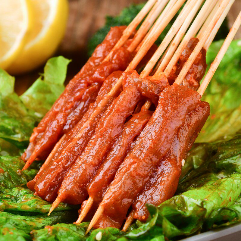 烧烤锦夕30支牛肉鸭肉串烧油炸串小肉串商用生牛肉