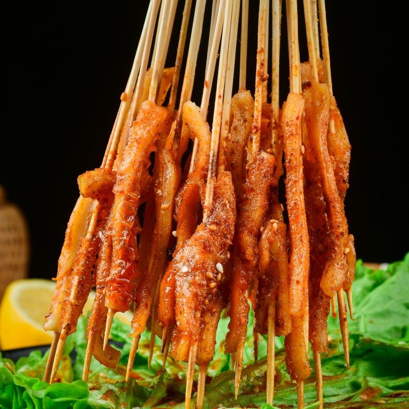 商用铁板牛肚串牛毛肚小肉串烧烤串食油炸半成品牛杂类