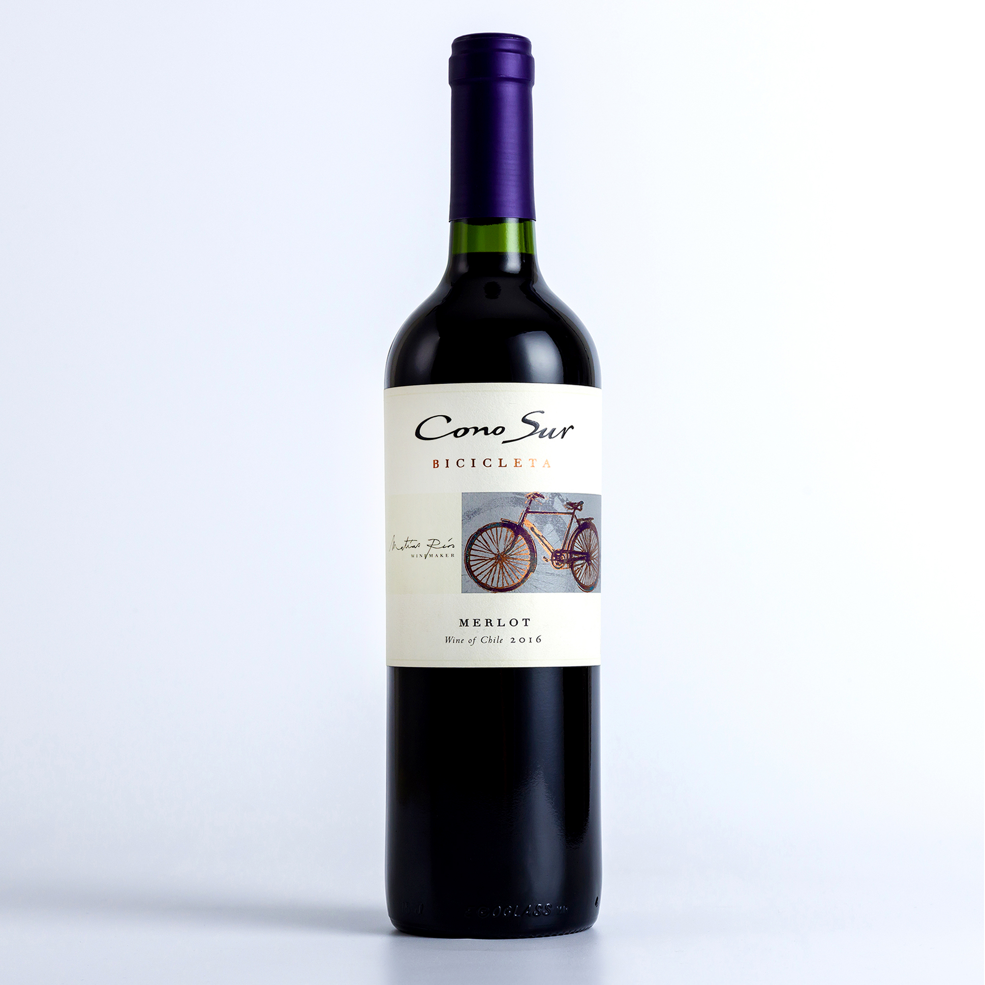 conosur智利柯诺自行车系列梅洛红红葡萄酒原瓶进口干红静态葡萄酒