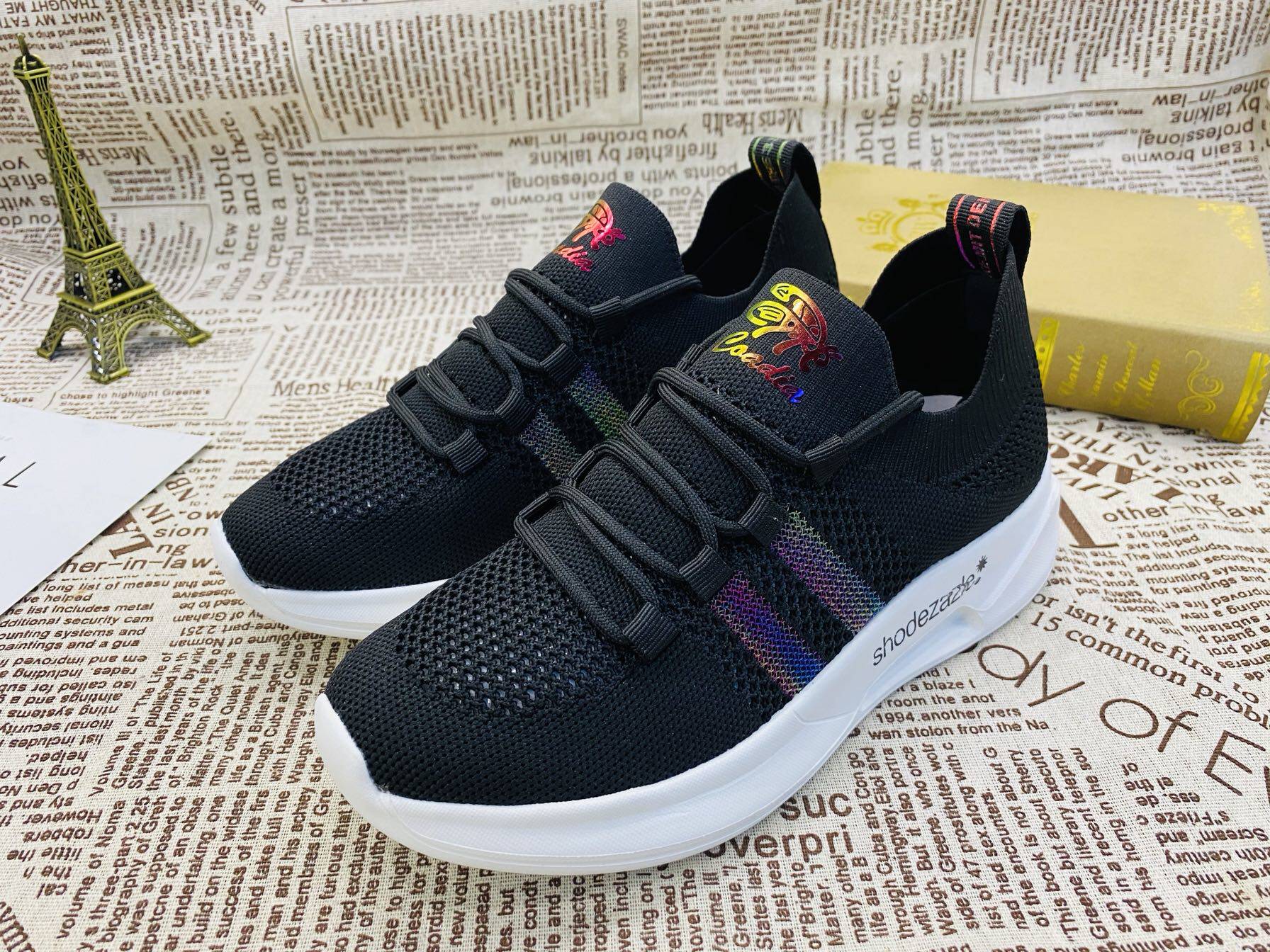 春达女士织网运动鞋2021夏季新款平底透气韩版时尚休闲鞋