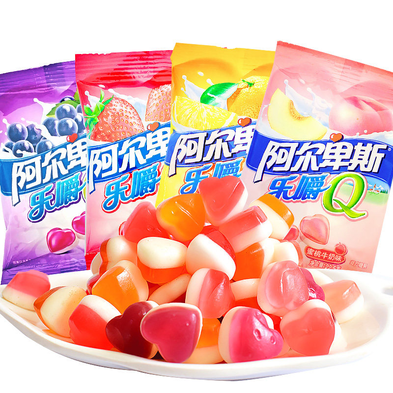 阿尔卑斯乐嚼225g32包综合合口味果汁软糖糖果儿童传统糖果