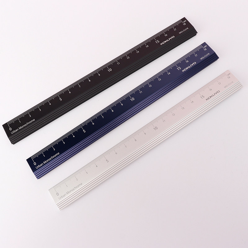 直尺kokuyo国誉文具铝制尺子激光刻度不褪色都市印象各类尺