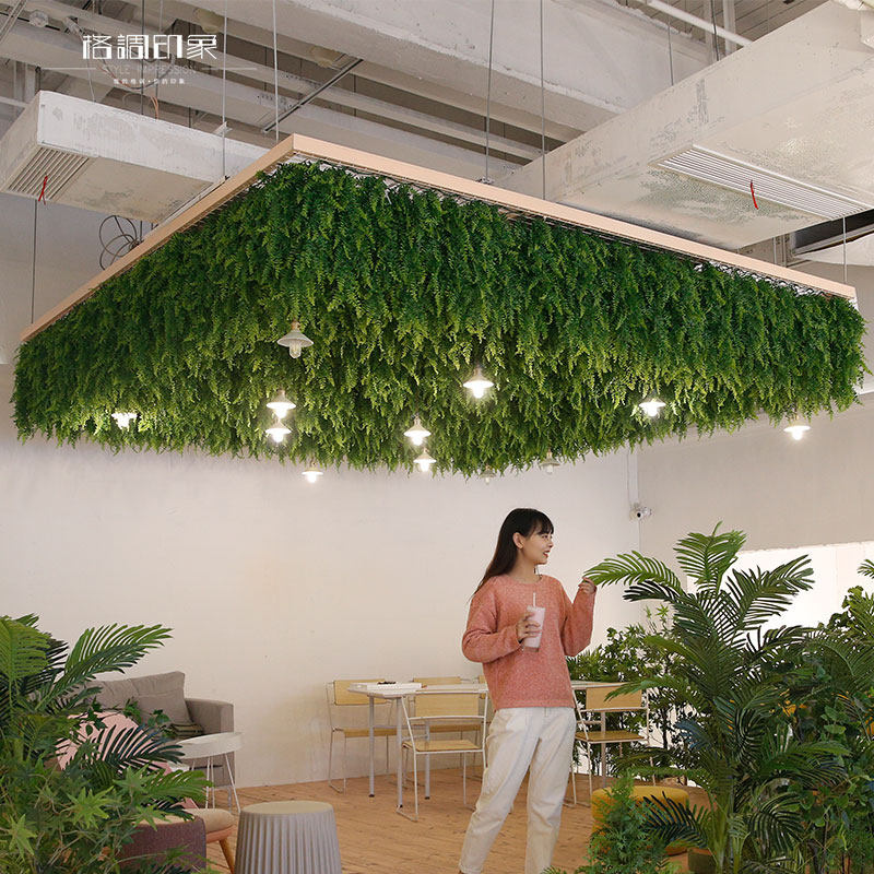 仿真植物墙花花墙吊顶店面装修假花装饰酒店仿真绿植