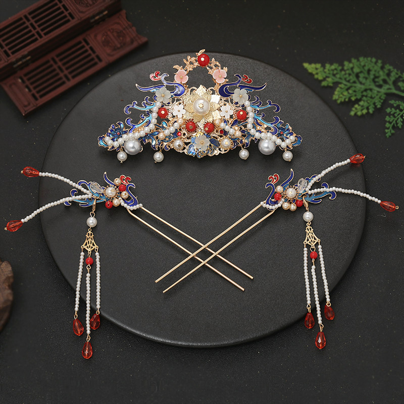 配饰古风汉服头饰流苏套装宋制古装发饰超仙发发饰