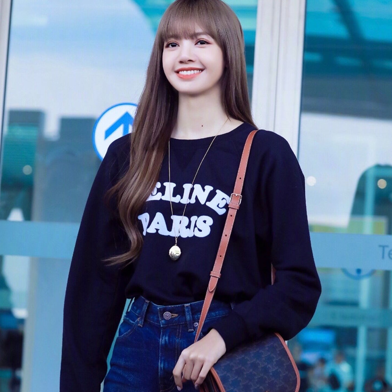 lisa同款周边长袖圆领卫衣男女blackpink应援纯棉卫衣