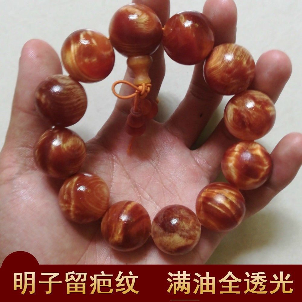 明子手串琥珀木瘤水波满油全东北沉香松明松丁手串