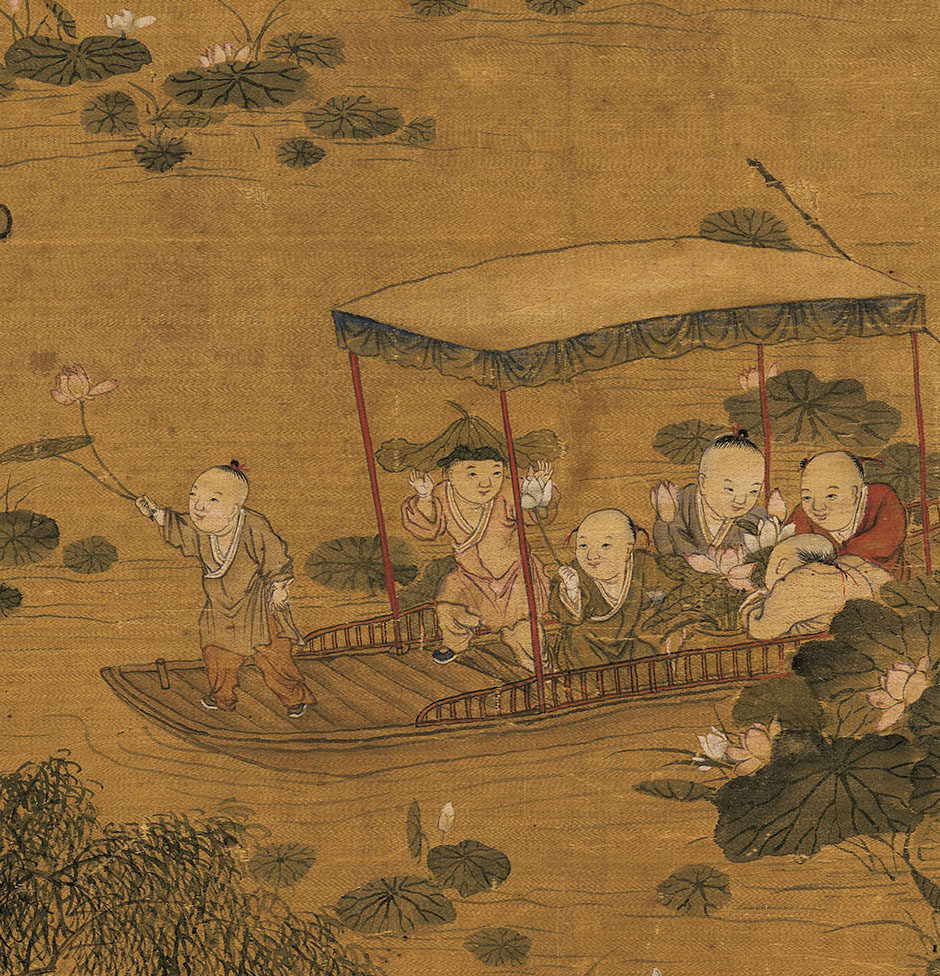 冷枚百子古代古代人人物工笔名画真迹高清复制品国画