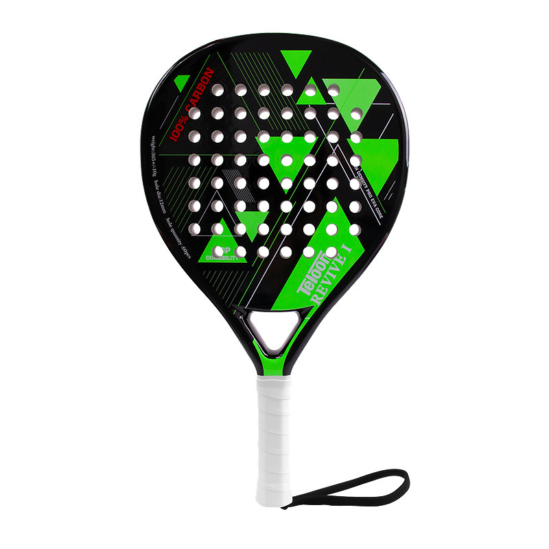 成人休闲板式网球拍碳纤维woven涂层亮漆绿色padel网球拍