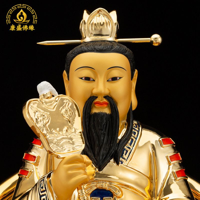 三茅真君神像台湾铜鎏茅山祖师茅盈茅固茅衷装饰摆件