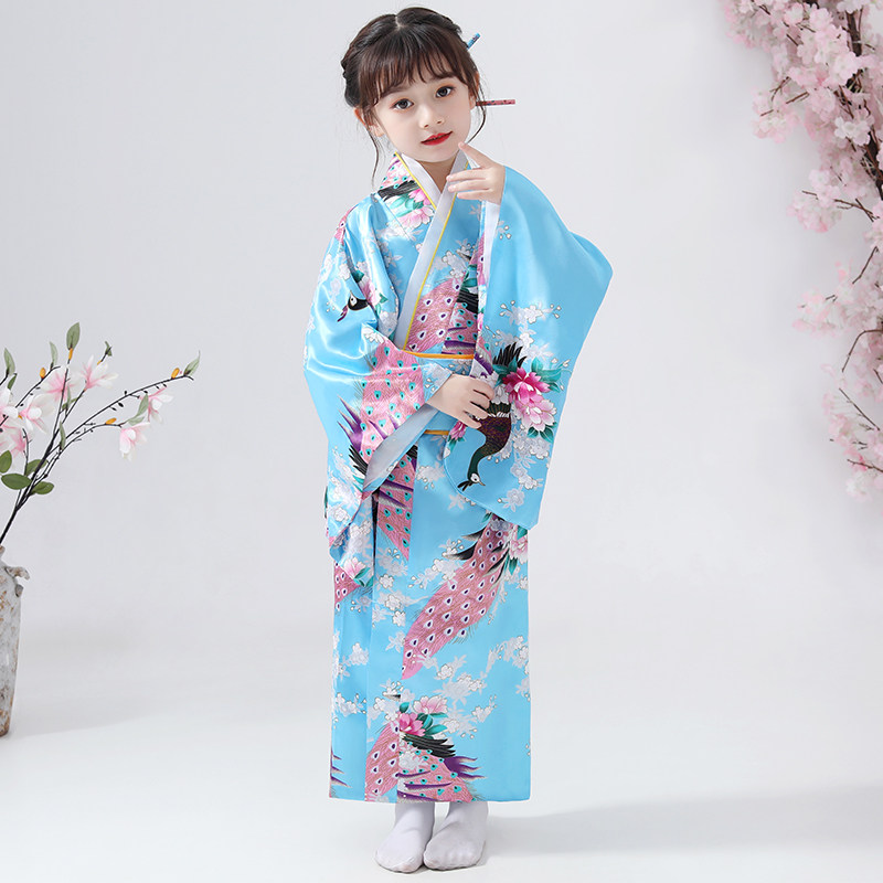 儿童日本和服男女童万圣节传统浴衣小中大童民族风舞台演出服装