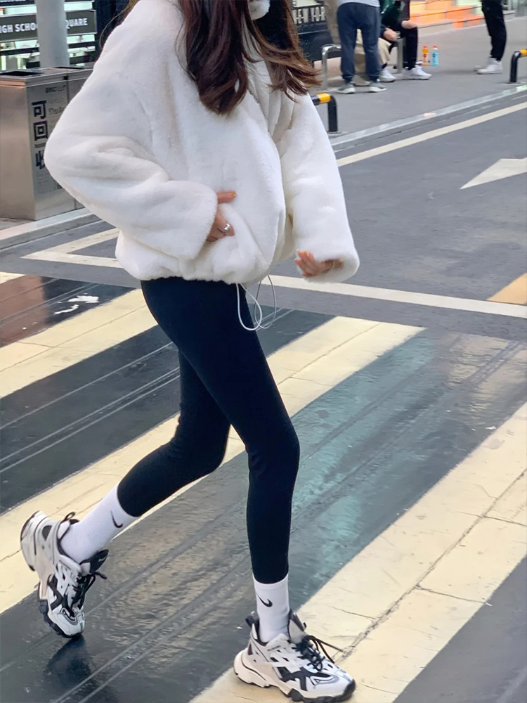 正品nike外穿袜子耐克袜子女秋春季ins潮中长筒袜白色