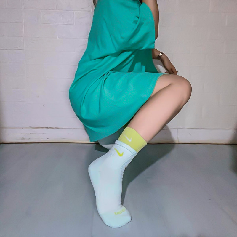 袜子nike薄款中筒高中筒彩色女生夏季耐克叠穿男运动袜