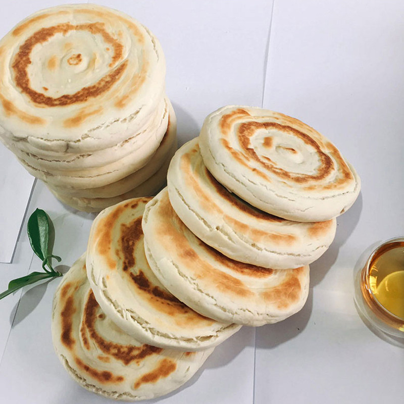 陕西特产炭火烧饼西安手工小吃肉夹馍小麦干粮100g*8个非白吉饼