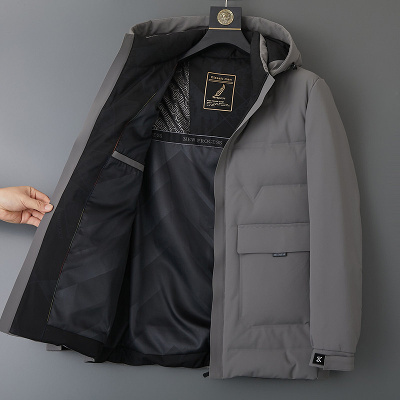 中老年爸爸薄棉棉服男士50-60-70岁外套脱卸帽子棉袄棉衣