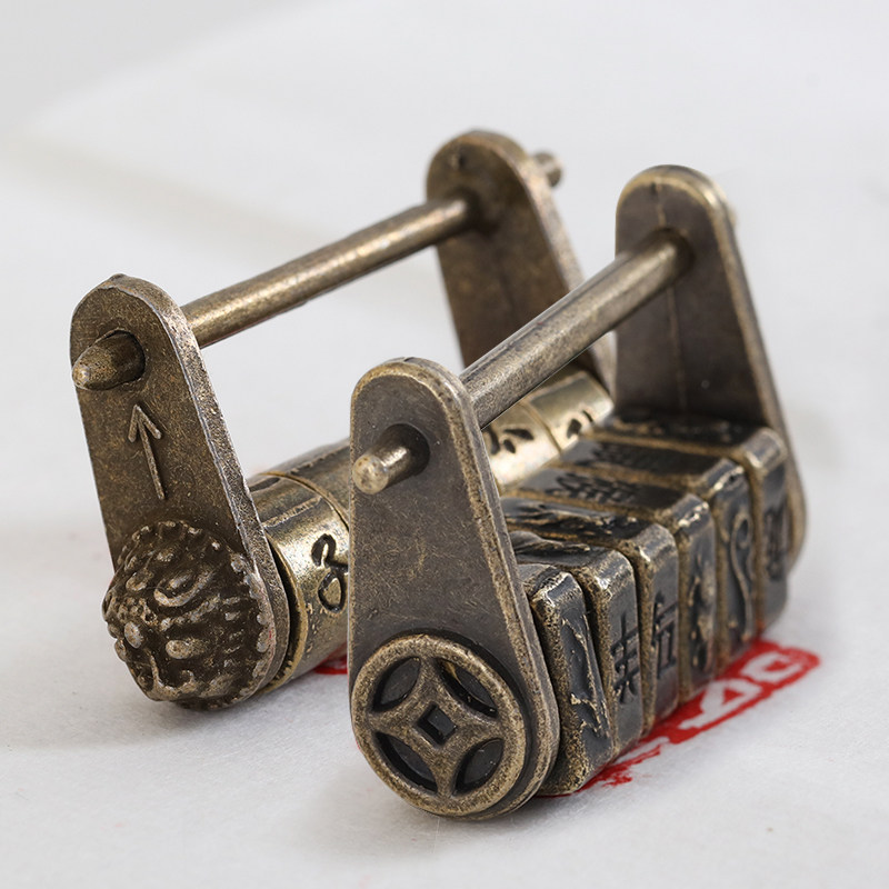 仿古密码锁中式古代做旧百宝箱储蓄罐