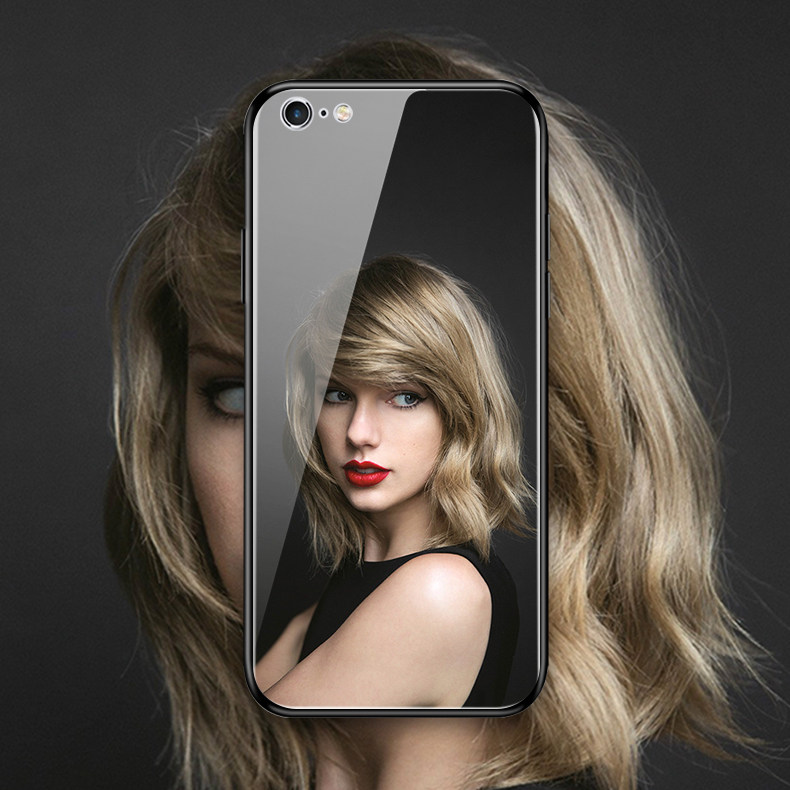 iphone6s plus苹果6 6plus手机壳玻璃硅胶全包边套镜面防摔泰勒