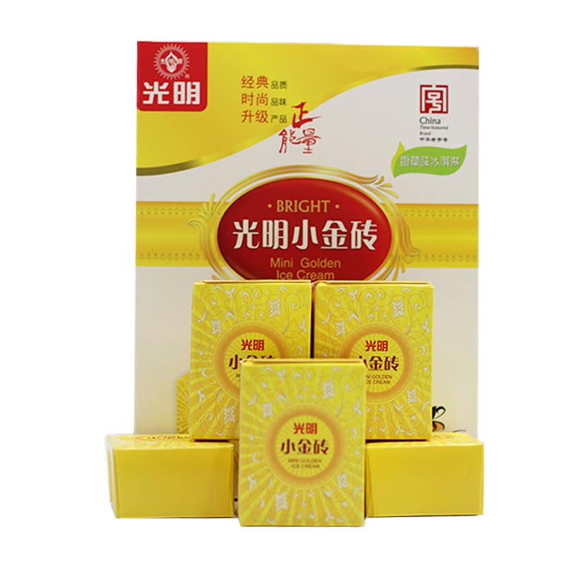 光明小金砖冰淇淋上海中华老字号香草冰激凌迷你小奶块雪糕270g