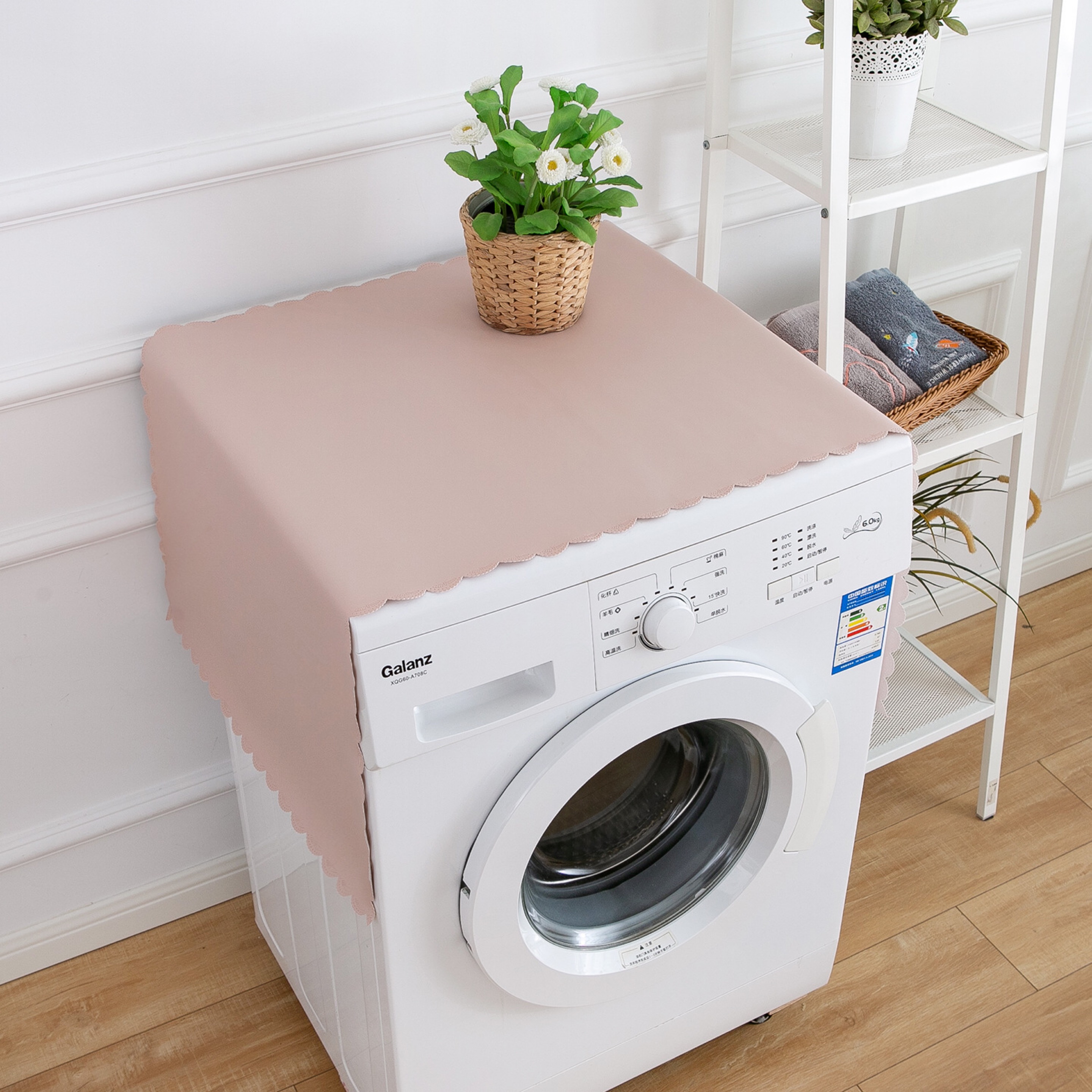 简约纯色滚筒洗衣机盖布波轮全自动开门洗衣机罩