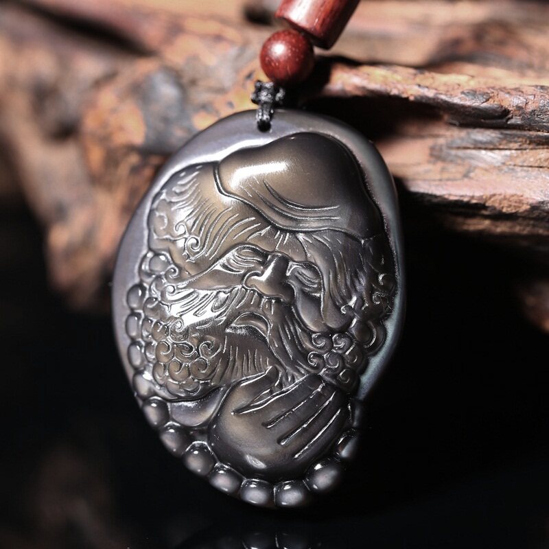 曜石天然冰彩达摩禅师项坠吊坠男女女款项链项坠