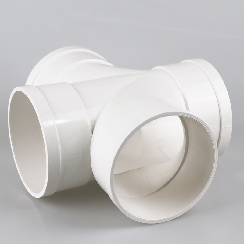 110pvc排水管平面四通pvc水管管件配件直销upvc管