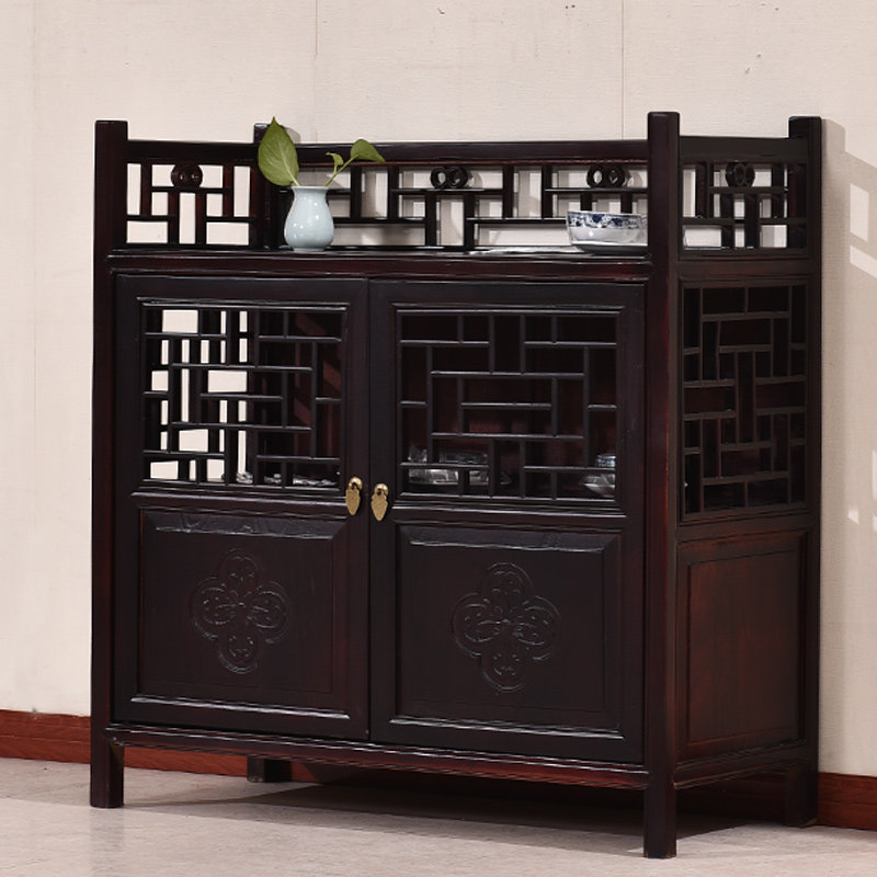 实木仿古柜子储物柜客厅靠墙餐边柜厨房置物架茶水餐边柜