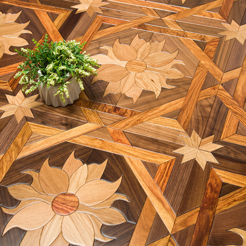 多层实木地板艺术拼花地板实木复合胡桃橡木地热实木复合地板