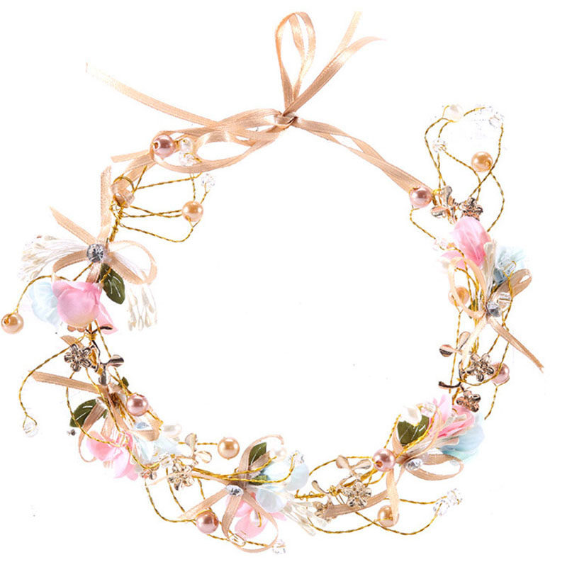 六一韩式女童花环头花手工儿童发饰拍照写真头饰结婚森女花童配饰