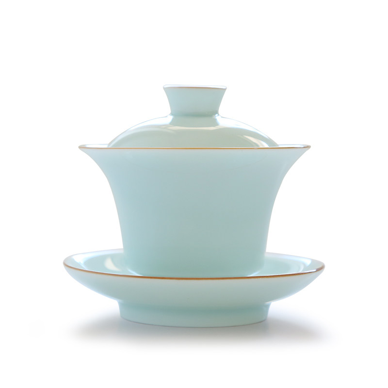 盖碗仟朴影青三才景德镇功夫功夫茶茶具大号茶杯盖碗