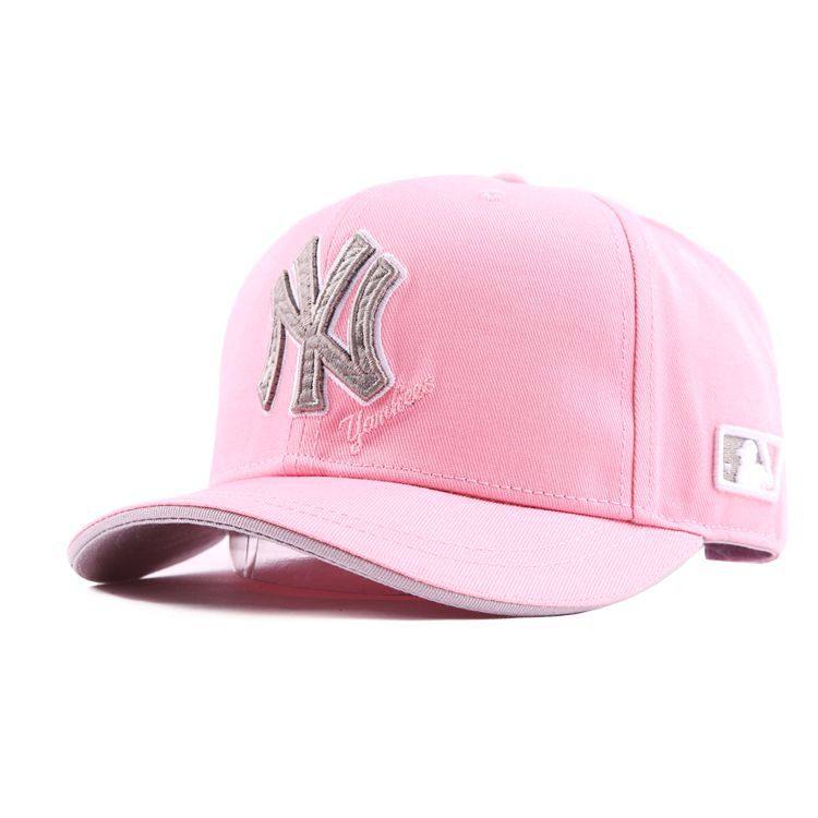 mlb棒球专柜正品洋基队ny粉色弯檐帽子