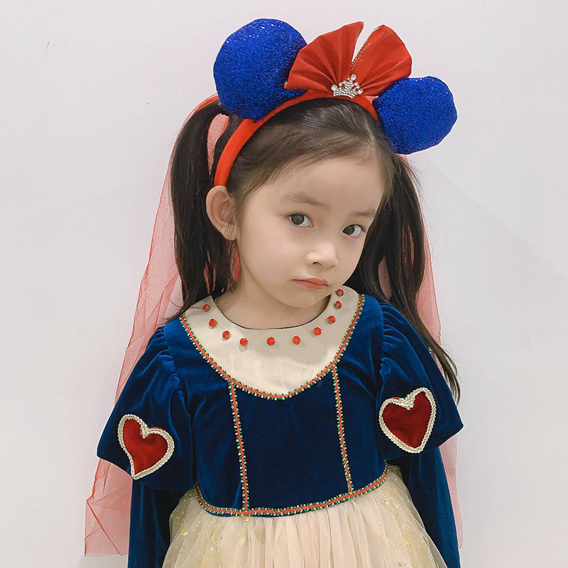 白雪公主头饰头纱可爱儿童超大猫耳朵头箍花童发饰发饰