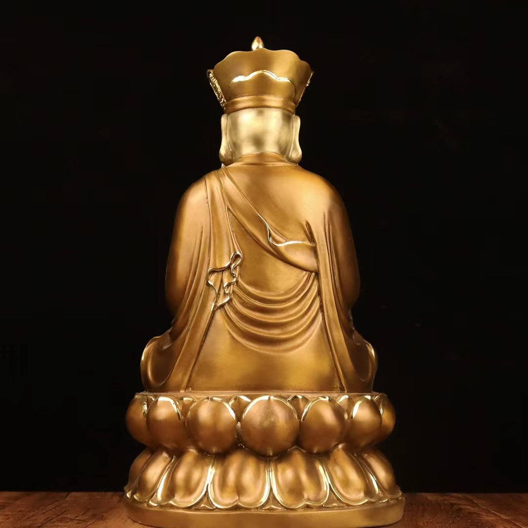 地藏纯铜王玄奘家居客厅法师玄奘佛像彩铜站摆件装饰摆件
