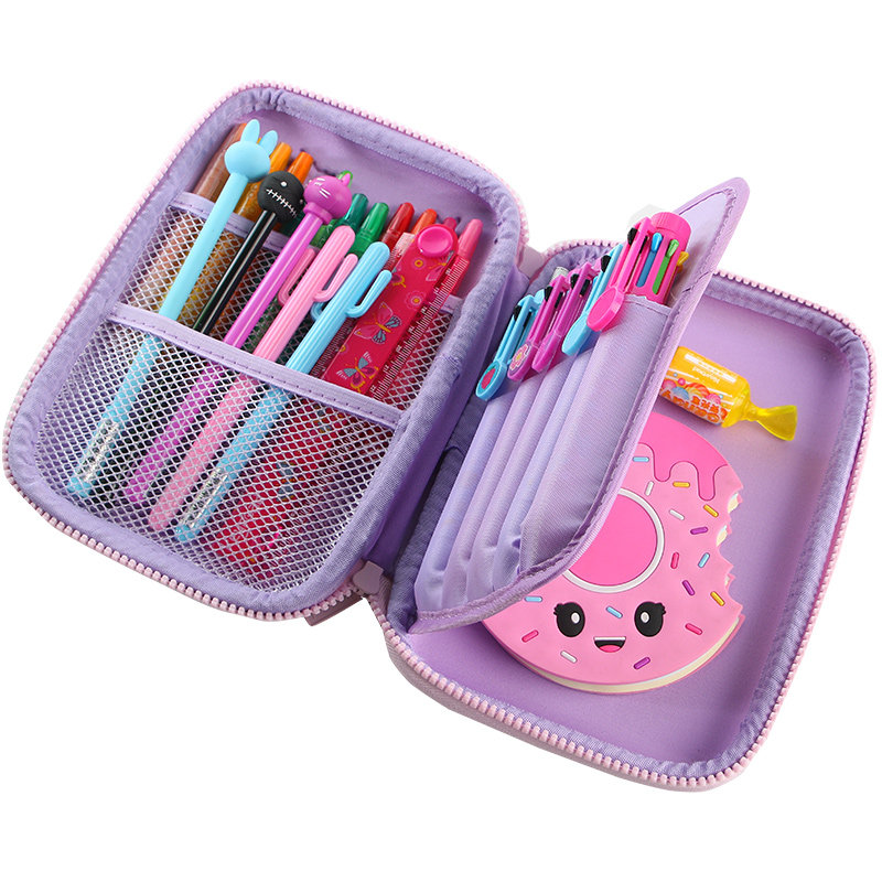 启路文具盒美人鱼儿童小学生多功能笔盒女孩铅笔大容量文具盒